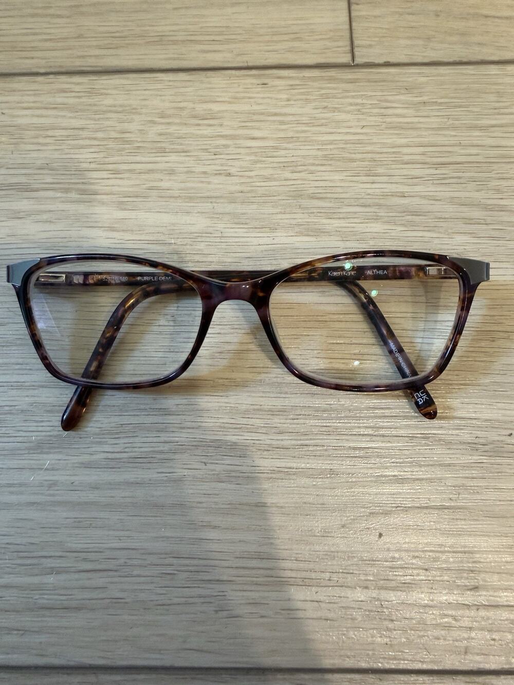 Karen Kane Eyeglasses Frames Only, ALTHEA, 52-16-140, Purple and Brown